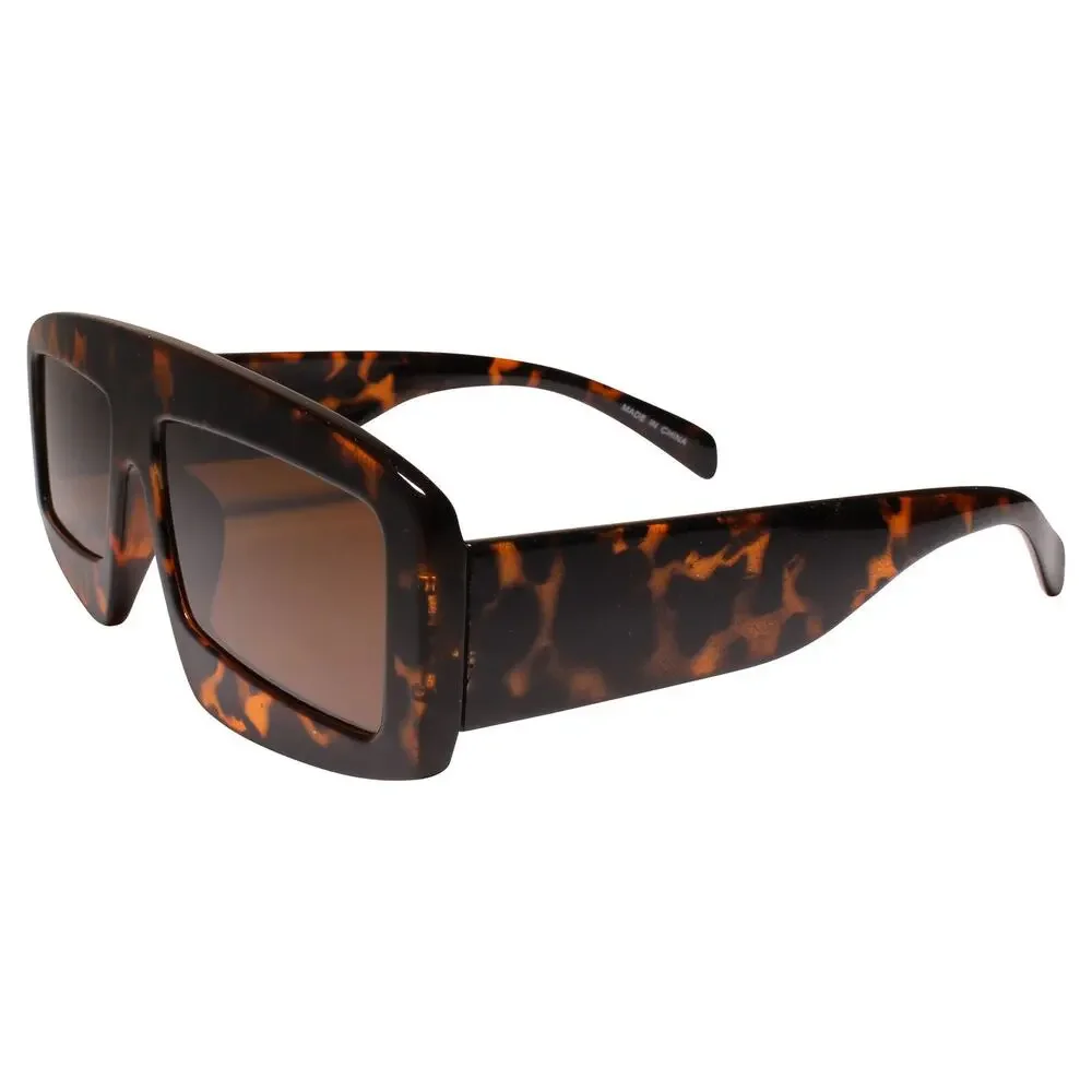 Kiss Flat Top Tortoise Square Sunglasses Vintage Hip Hop Streetwear